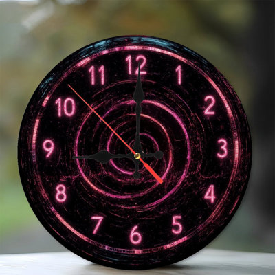 Glowing Clock Numbers With Spiral Center