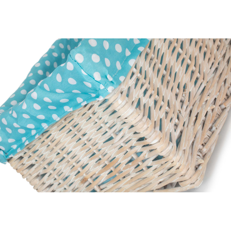 Wicker Willow Storage Basket with Lining, Medium