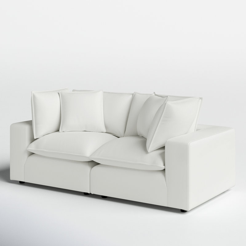 Ellaria 80" 2 - Piece Modular Loveseat , White Polyester Blend