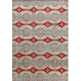 Orion Geometric Area Rug in Red/Pewter/Khaki
