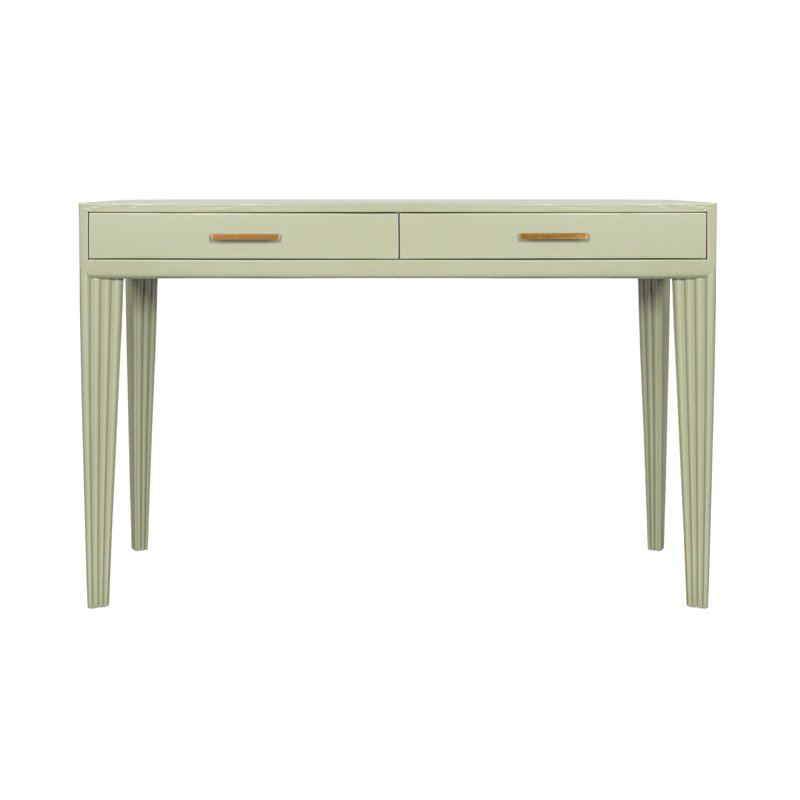 Barcelona Solid Wood Writing Desk, Celery Green