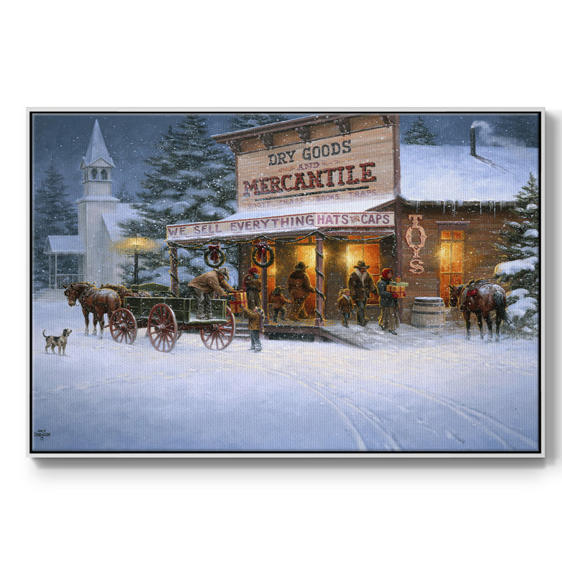 " Christmas Wishes ", 25" H x 37" W x 2" D, White