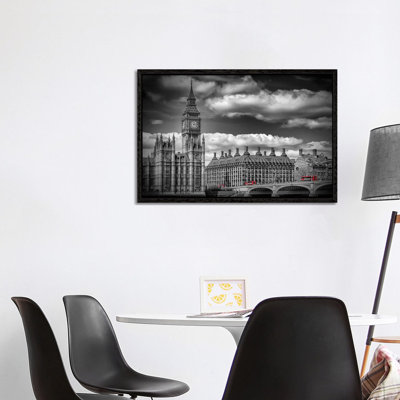 London Big Ben and Red Bus 1 Piece Wall Art on Canvas