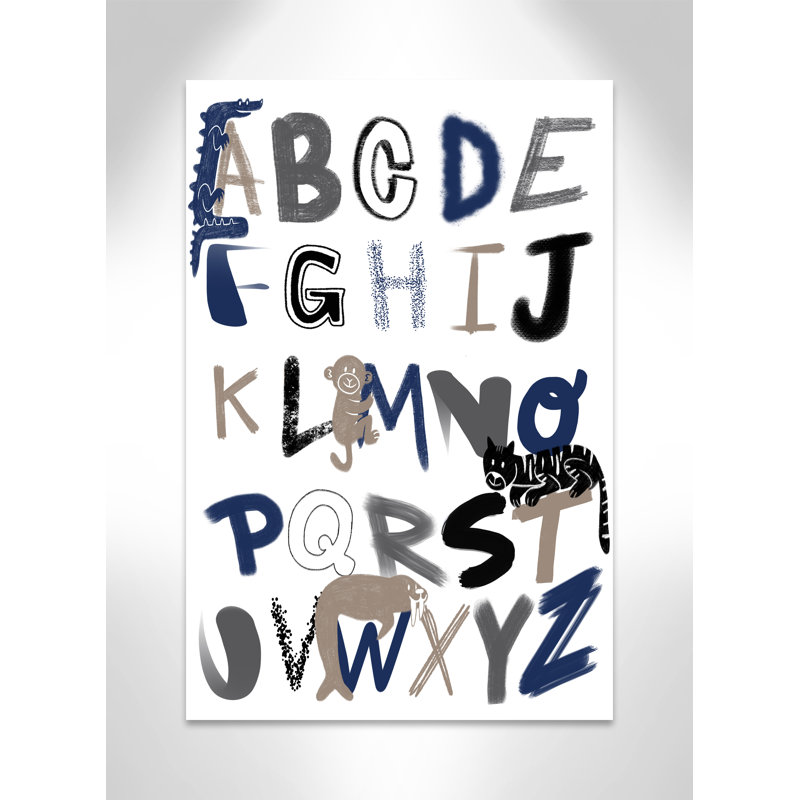 Critter Alphabet 1, impression sur papier, H 36 po x l 24 po x P 1,5 po, Canevas