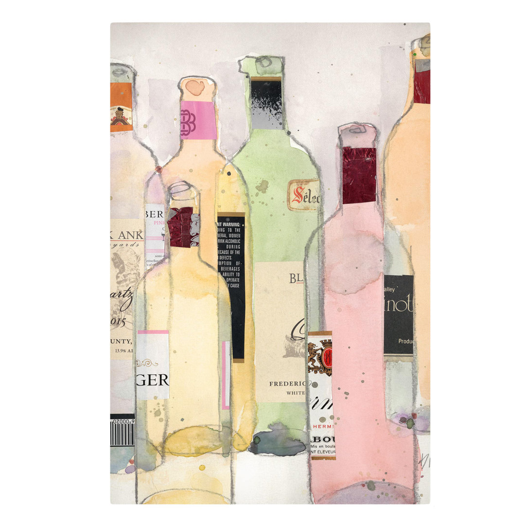 Leinwandbild Wine Bottles in Watercolor I