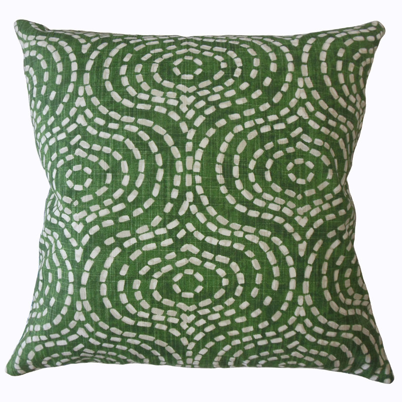 Coussin géométrique en coton, 18 po x 18 po, Pin