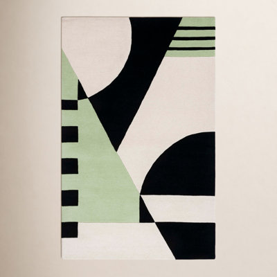 Hina Black Green Hand-Woven Rug
