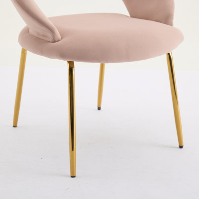 Set of 1 Velvet Fabric Dining Chairs
