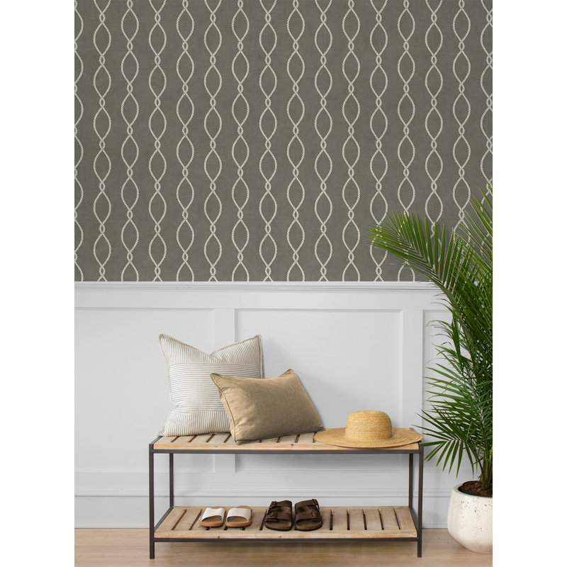 Papier peint géométrique Wardner, Gris chiné