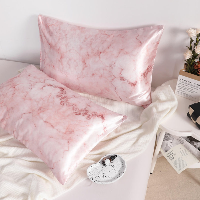  Ensemble de 2 taies d'oreiller en satin pour chambre d'amis, Standard