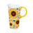Sunflower Folk Ceramic Travel Coffee Cup with Gift Box, 17oz.