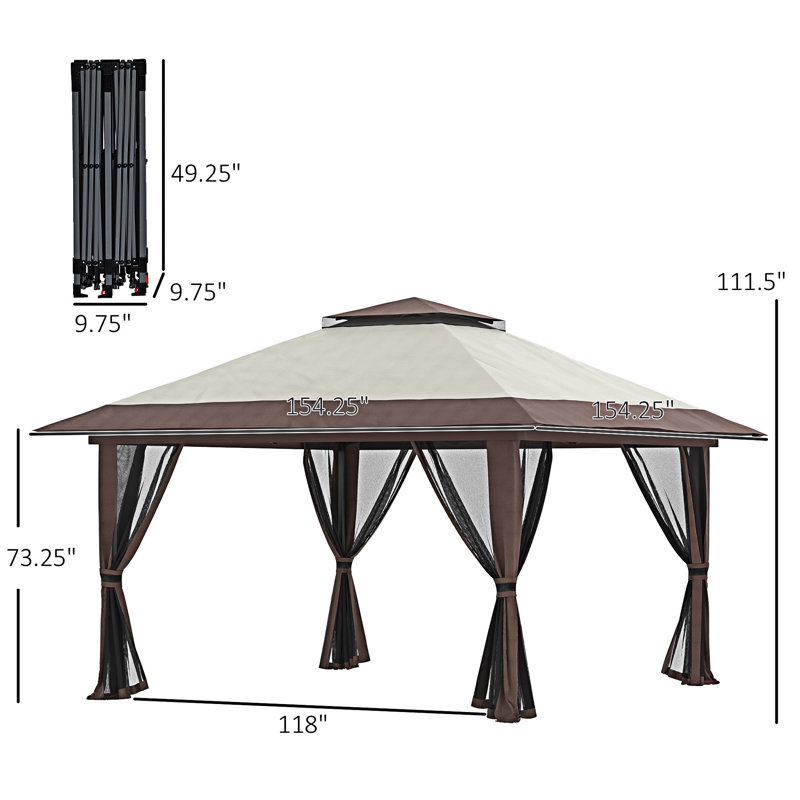 Pavillon de jardin avec moustiquaire Outsunny 