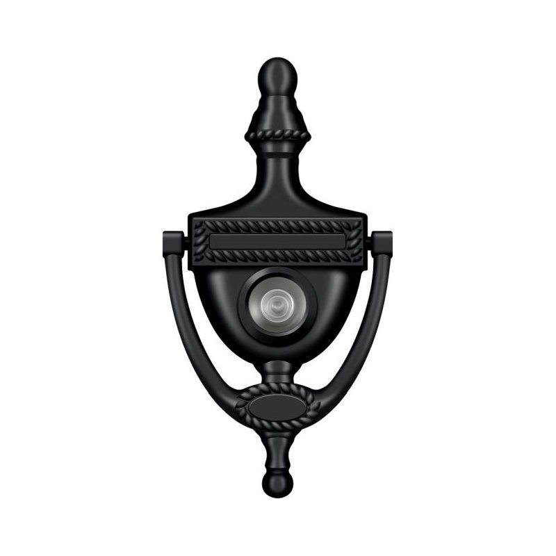 Victorian Brass Door Knocker, Painted Black