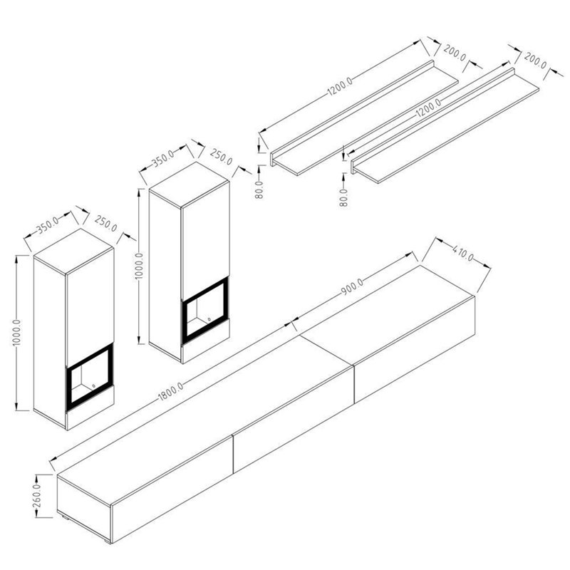 Sydenham Unfinished Entertainment Centre for TVs up to 75", Oak