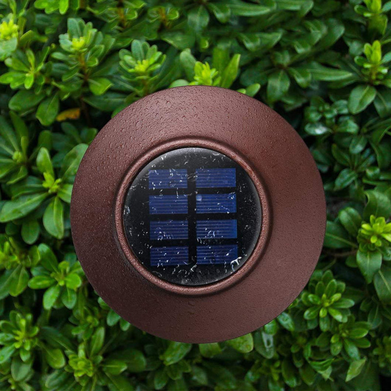 Bronze Solar Powered LED Metal Pathway Light Set with Glass Lens