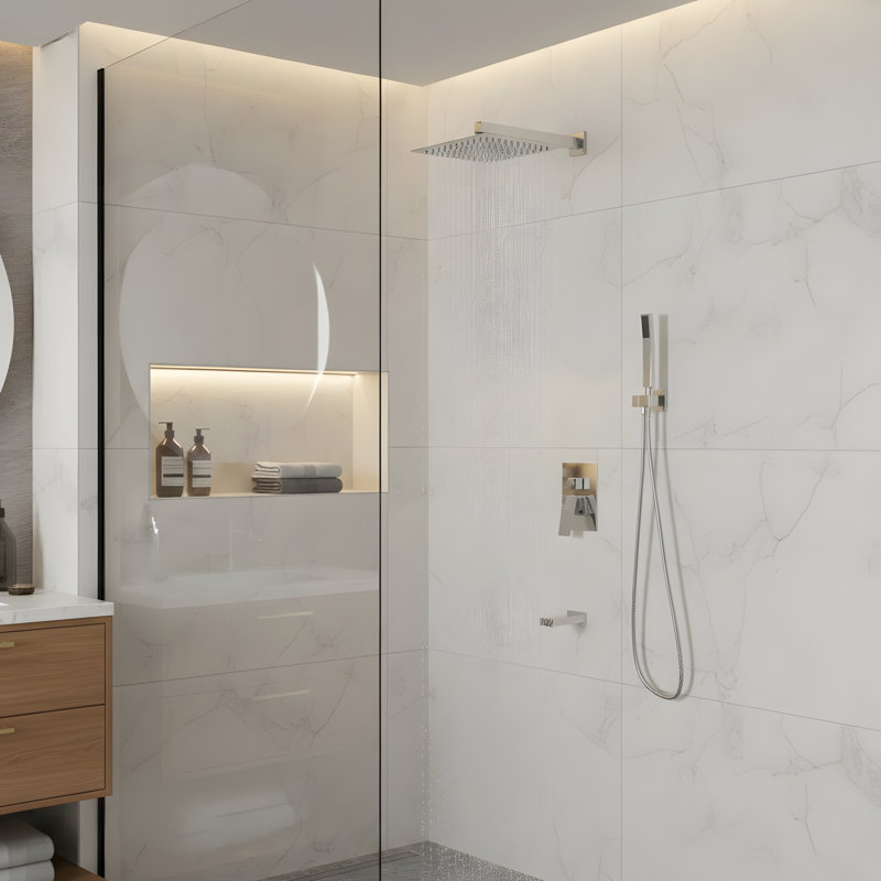 Ensemble de douche mural 10 po, Nickel brossé
