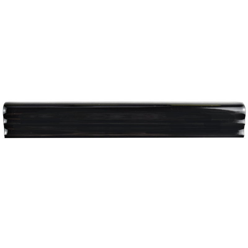 Neros 7.9" x 1.3" Glossy Ceramic Mudcap Tile Trim in Nero