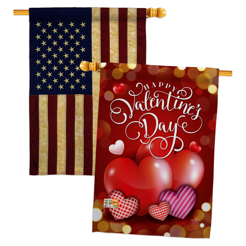 Drapeau de maison en polyester recto verso 40 po x 28 po Beloved