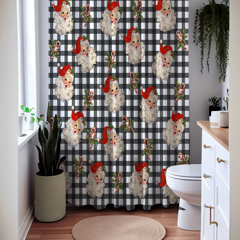 Johnnous Gingham Shower Curtain, 72" H x 70" W
