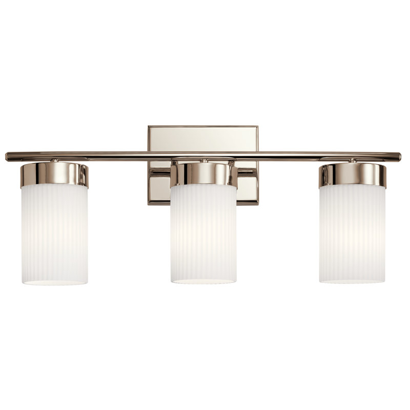Éclairage pour salle de bain 3 lumières Ciona, Nickel poli
