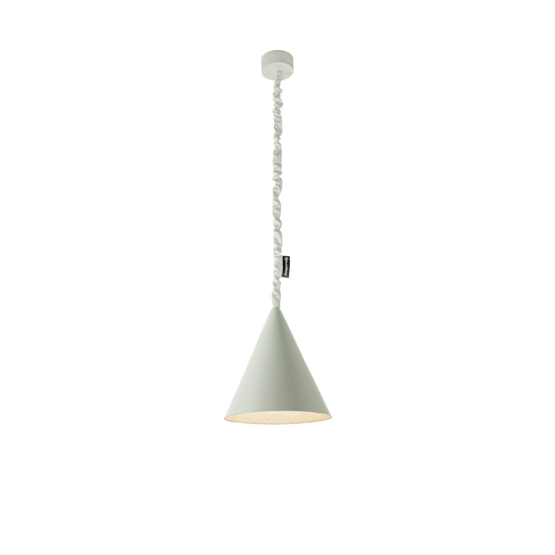 1 - Light Cement Cone Pendant, White