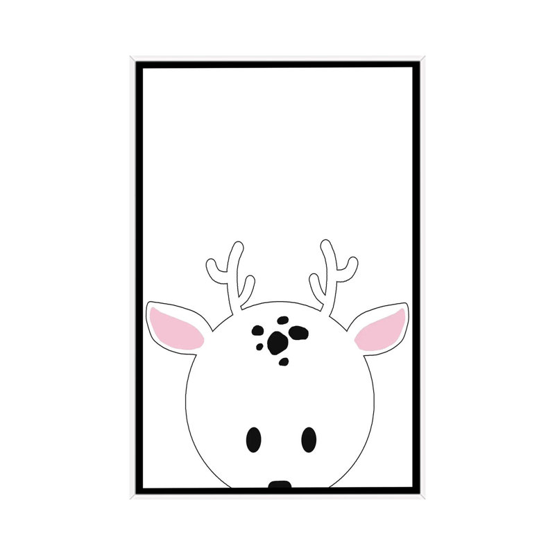 Art peekaboo i, H 26 po x l 18 po x P 1,5 po, Toile blanche encadrée