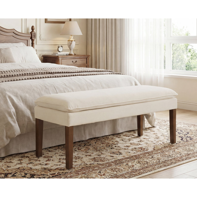 Storage Bench, Chenille-White