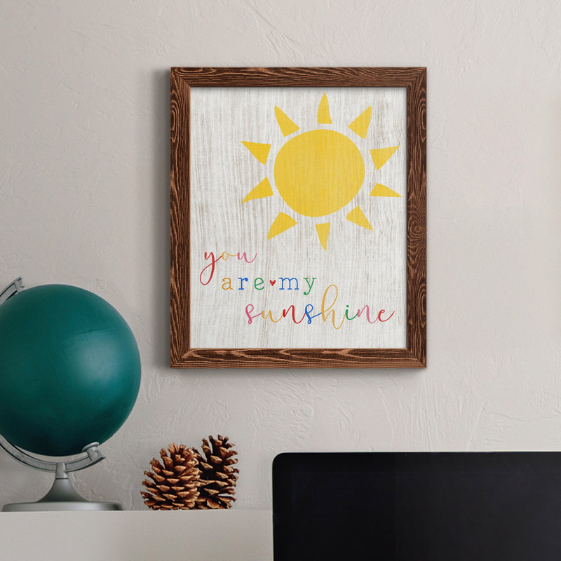 «You Are My Sunshine», art textuel sur toile, H 37,5 po x l 27,5 po x P 1,5 po, Érable