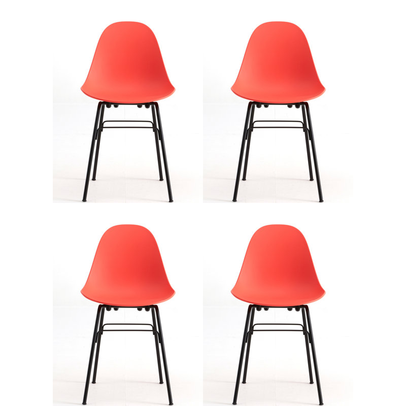 TA Side & Dining Chair (Set of 4), Red/Black
