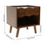Table de chevet en bois avec tiroir et tablette ouverte