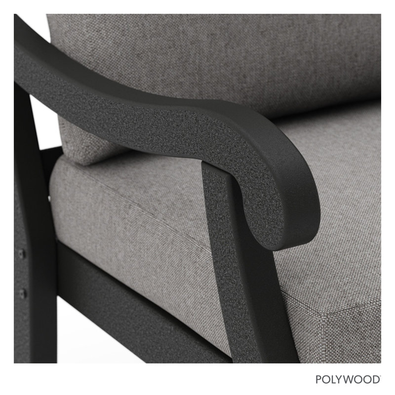 POLYWOOD x Birch Lane Verlyn Deep Seating Loveseat, Gray Mist Cushion/Black Frame