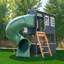 KidKraft Cozy Escape Two-Level Wooden Garden Playhouse with Slide, Kitchen and Rock Wall - Navy-126105956