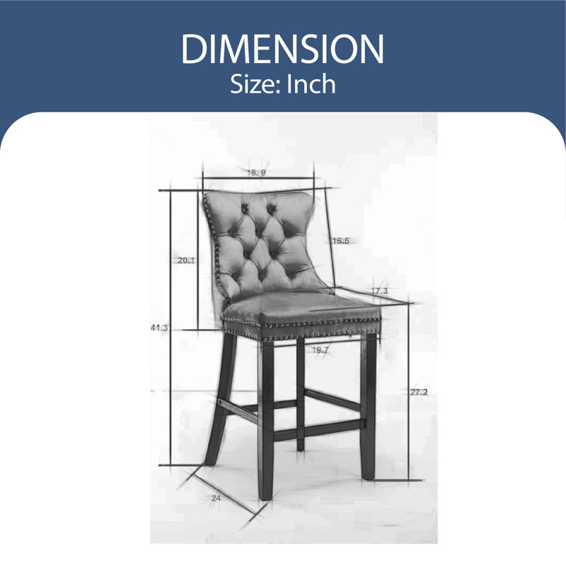 Tabouret 27,2 po Jefri, Bleu