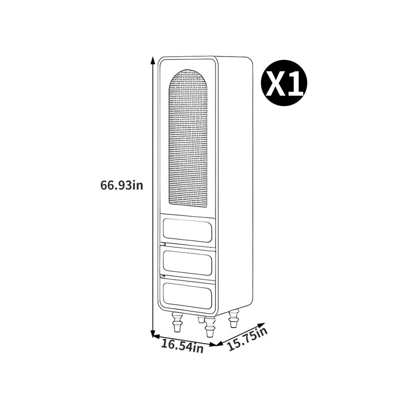 Frederic, (3 tablettes) H 66,93 po x l 16,54 po x P 15,75 po