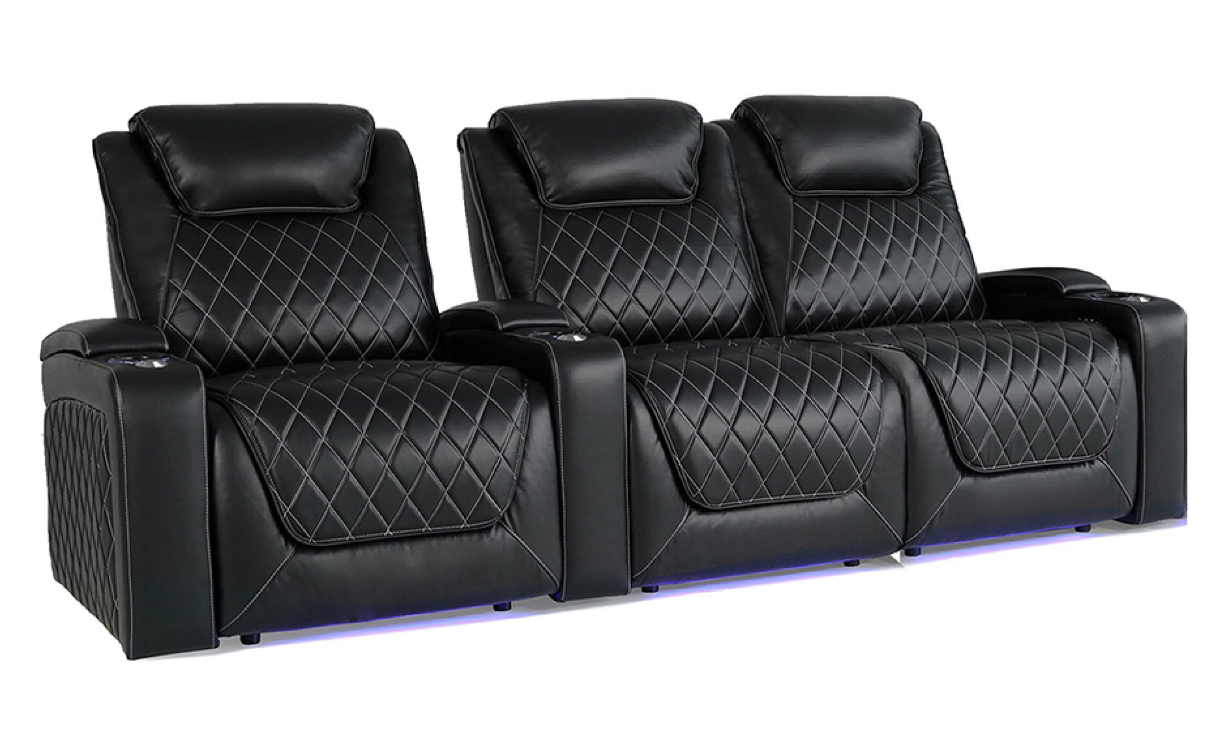 Valencia Theater Seating Oslo 98'' Wide Genuine Leather Power Recliner ...