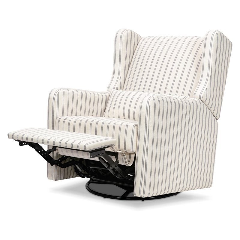 Arlo Recliner and Swivel Glider, Performance Charcoal Double Stripe Linen