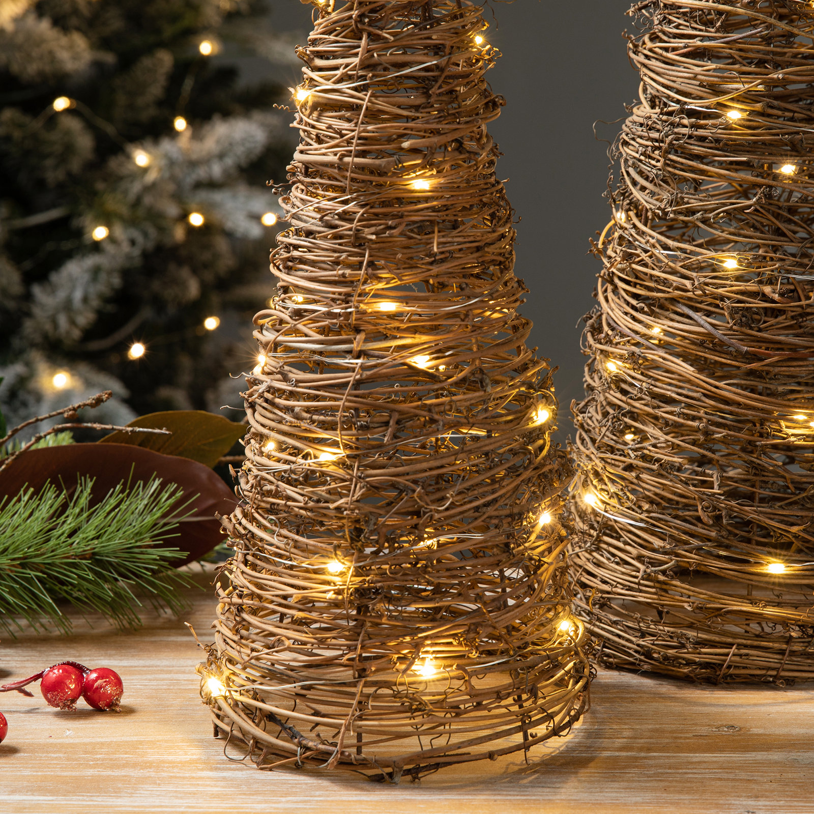 Rattan Tabletop Christmas Tree