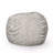 5 Foot Rounded Short Faux Fur Bean Bag, White And Gray
