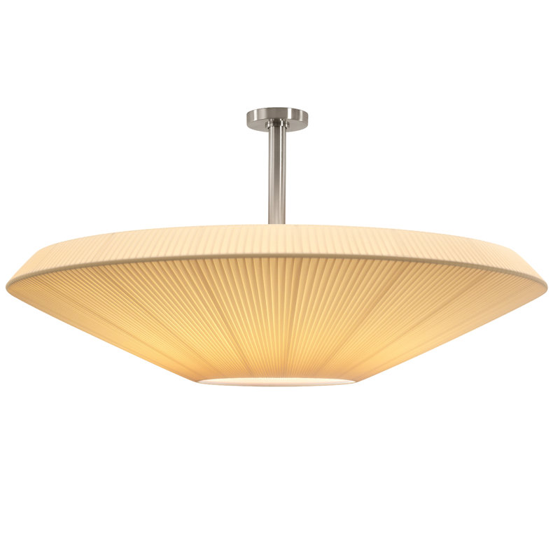 Siam 8-Light 78.7" Flush Mount, 6, 24" H x 47.24" W x 47.24" D, Cream Translucent Ribbon