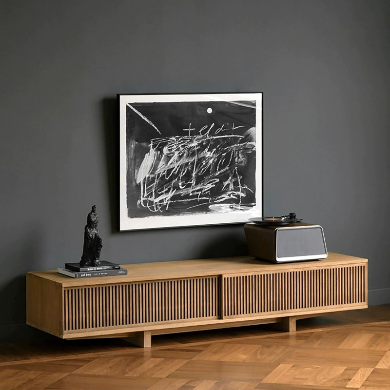Meuble télé simple couleur bois, H 15,7 po x L 63 po x l 19,7 po