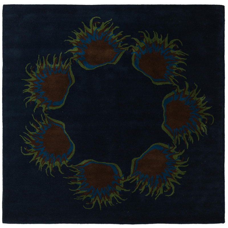 Tapis carré bleu marine Pineland 7 pi 7 po x 7 pi 7 po
