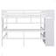 Lit mezzanine double avec bureau, tablettes et escalier de rangement