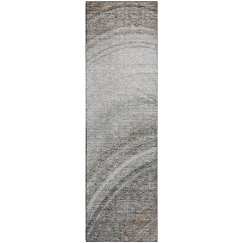 Premium Machine Washable Cerrito AMF584 Gray Rug, Runner 2'3" x 7'6"
