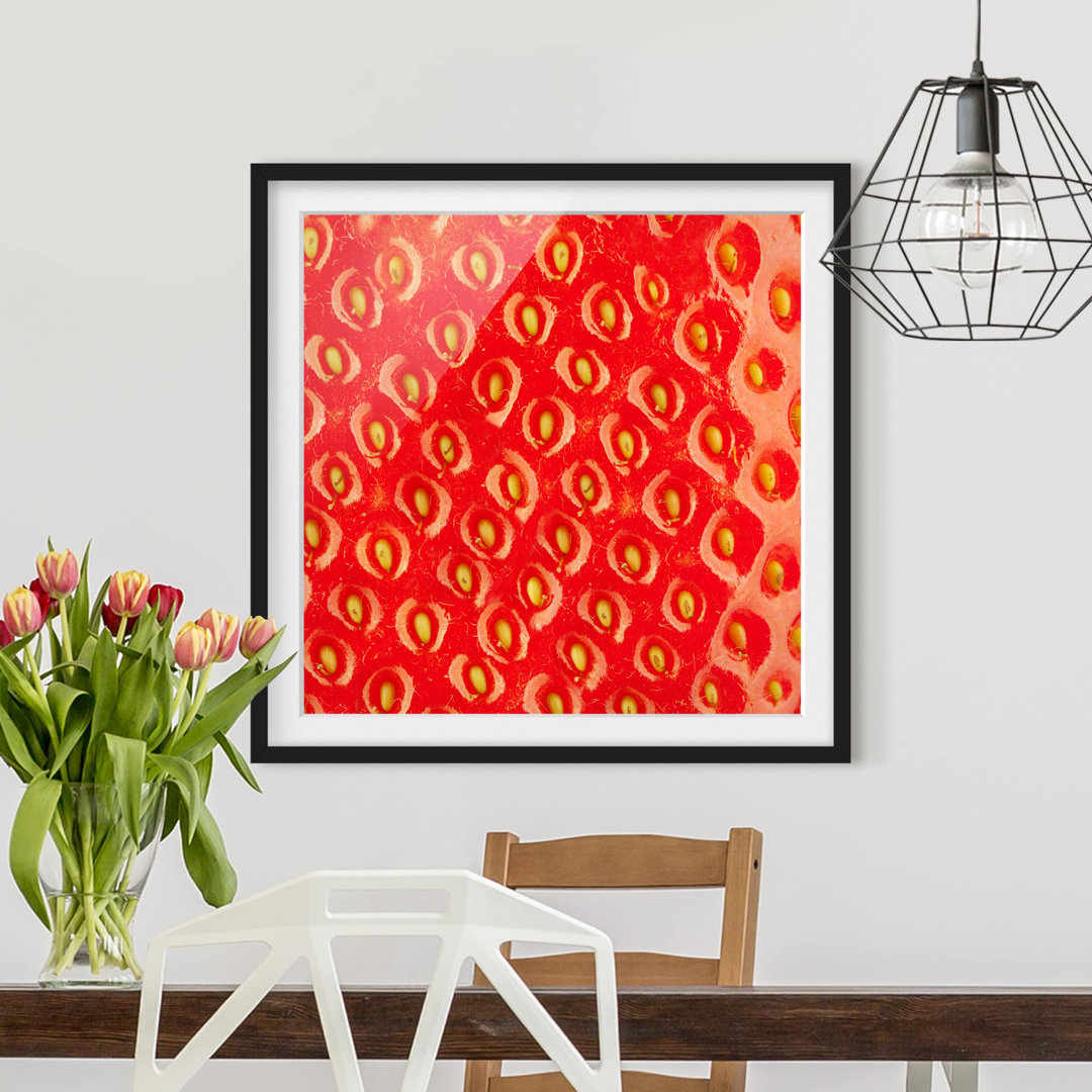 Gerahmtes Poster Strawberry Texture