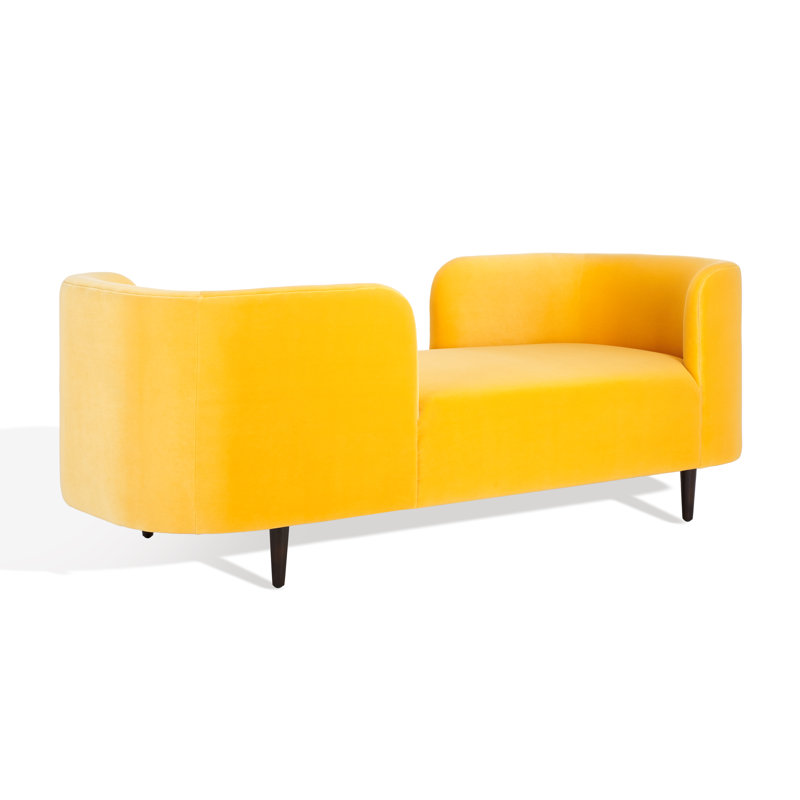 Midway Velvet Chaise Lounge, Mustard