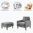 Linen Upholstered Accent Chair with Armrest and Button Tufting for Living Room and Bedroom, Standard-968224183
