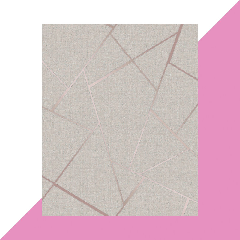 Fractal 10m x 53cm Wallpaper Roll, Rose Gold