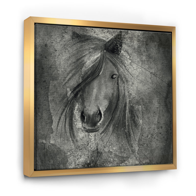 Campagne équestre IV-reproduction d’art sur toile, H 30 po x l 30 po x P 1 po, Cadre flottant doré