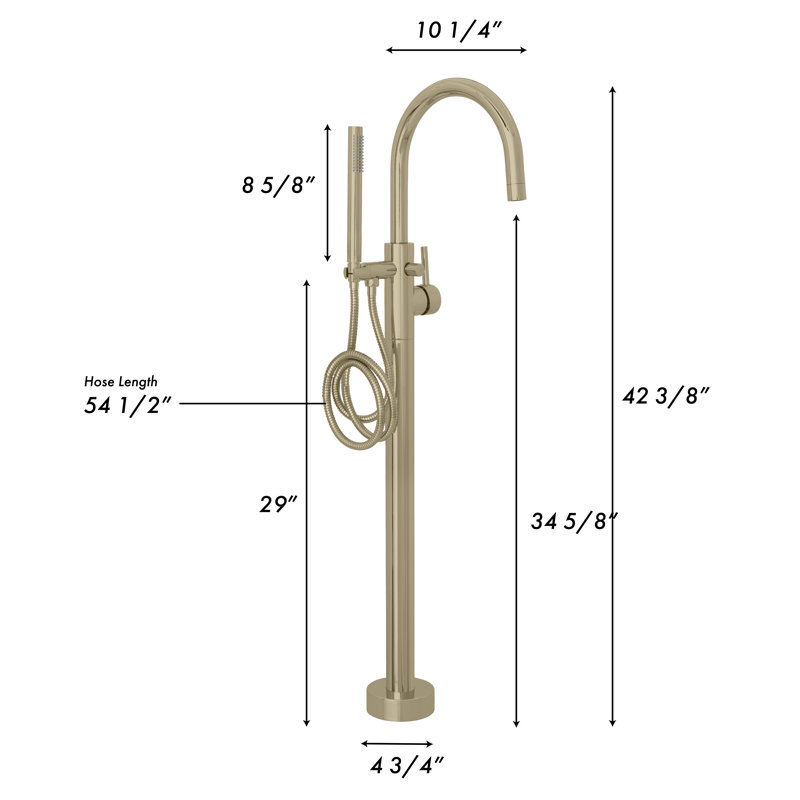 Single Handle Deck Mounted Clawfoot Tub Faucet, Champagne Bronze
