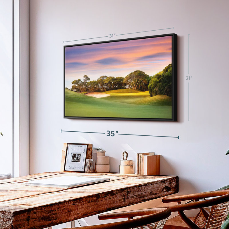 " Golf Course Sundown ", 31" H x 21" W